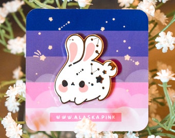 1.5" Kawaii Space Bunny Hard Enamel Pin