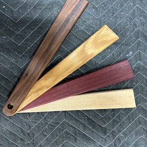 Wooden Sautée Spatula, Stir and Saute Tool, Mixing, Hardwood Kitchen Utensil, Wood Spatula 13” long, White Oak, Maple, Walnut, Purple Heart