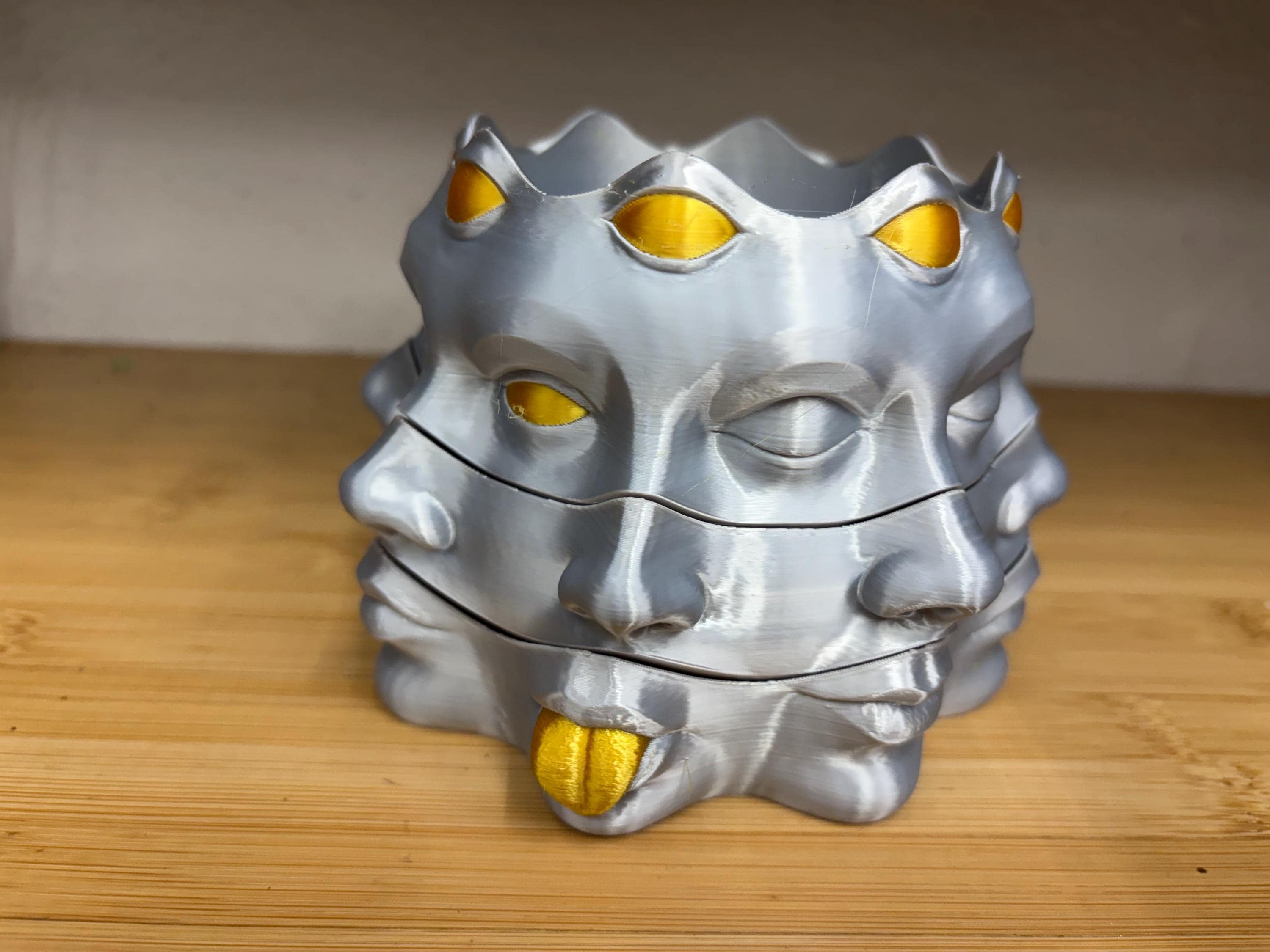 3D Printed Rotating Face Planter & Pencil Holder | Mix-and-match Facial ...