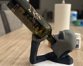 Alien Wine Bottle Holder - 3D Printed in multiple colors