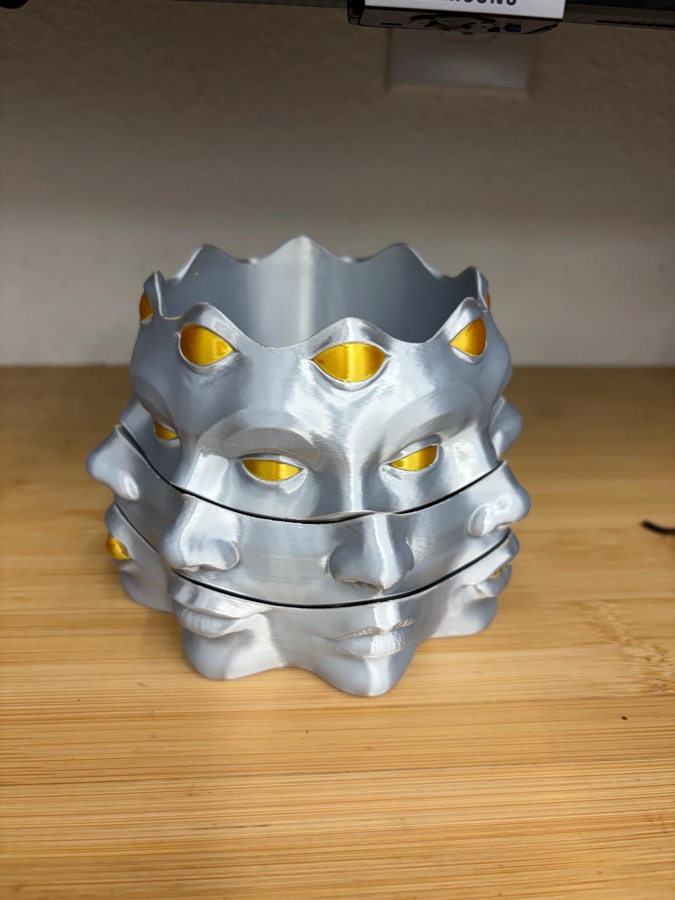 3D Printed Rotating Face Planter & Pencil Holder | Mix-and-match Facial ...