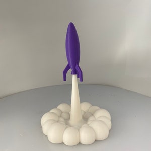 Rocket ship - blasting off - 3D Printed - Fully assembled