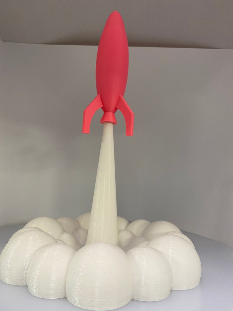 Rocket ship blasting off 3D Printed Fully assembled | Etsy