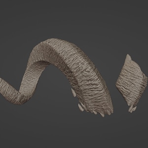 Detailed Tiefling Horns (STL) (High poly)