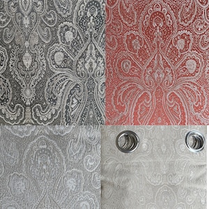 Extra Long damask Jacquard  Curtains 10-20 ft length 50-100&quot; width  Drapes. Ikiriska.  High tall  ceiling . Custom