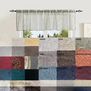 Custom made valance. Pocket top or grommet top . Any color or fabric.