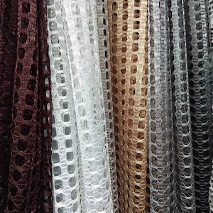 Sheer net extra long curtains custom made 12 13 14 15 16 17 18 20 24 ft Silver and white 2 story drapes FREE SWATCH  Ikiriska