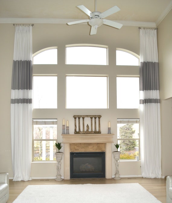 Extra Long Cotton Curtain With Pinch Pleat Top Custom Made Etsy