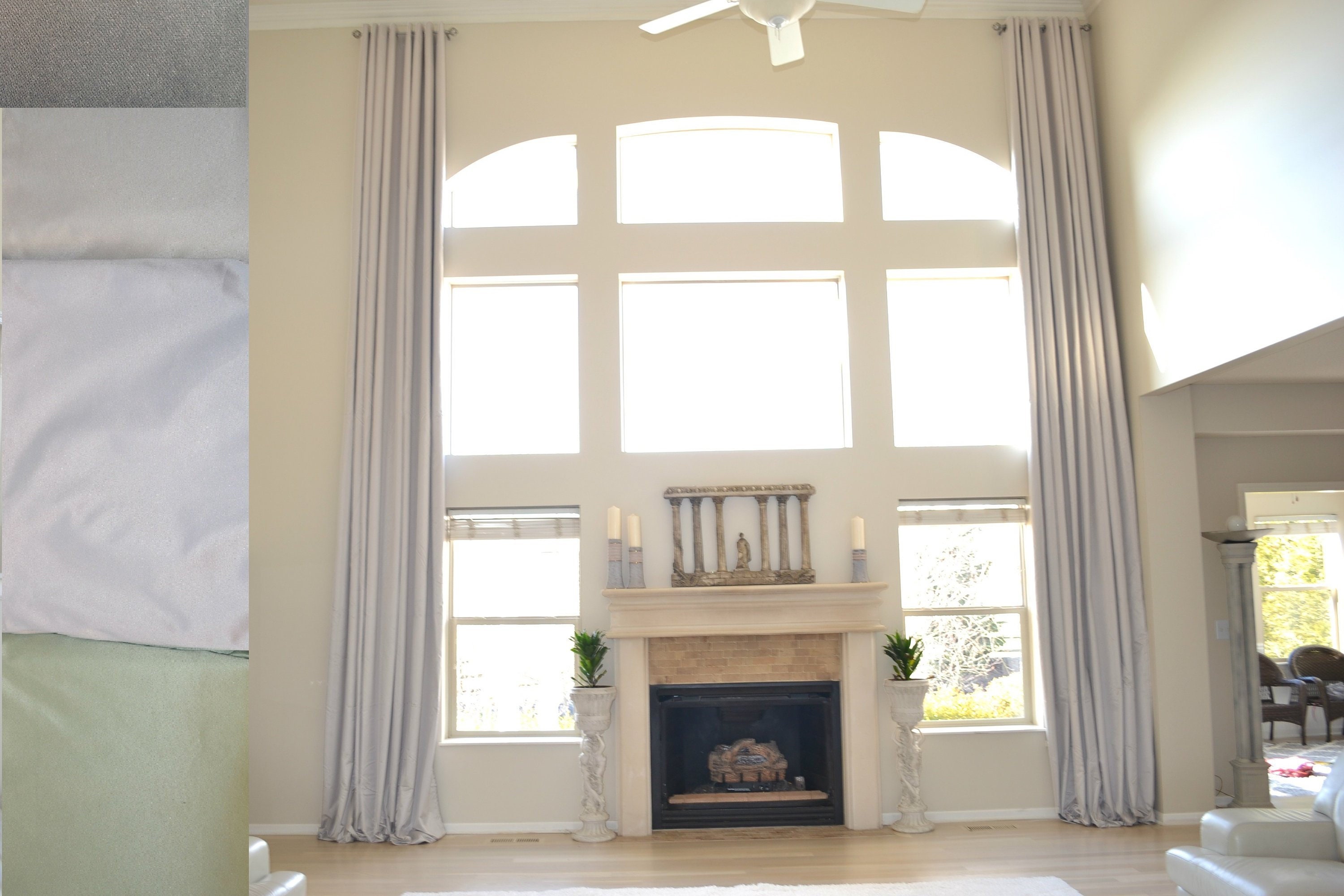 100 Blackout Extra Long Faux Silk Curtains With Rubber Etsy