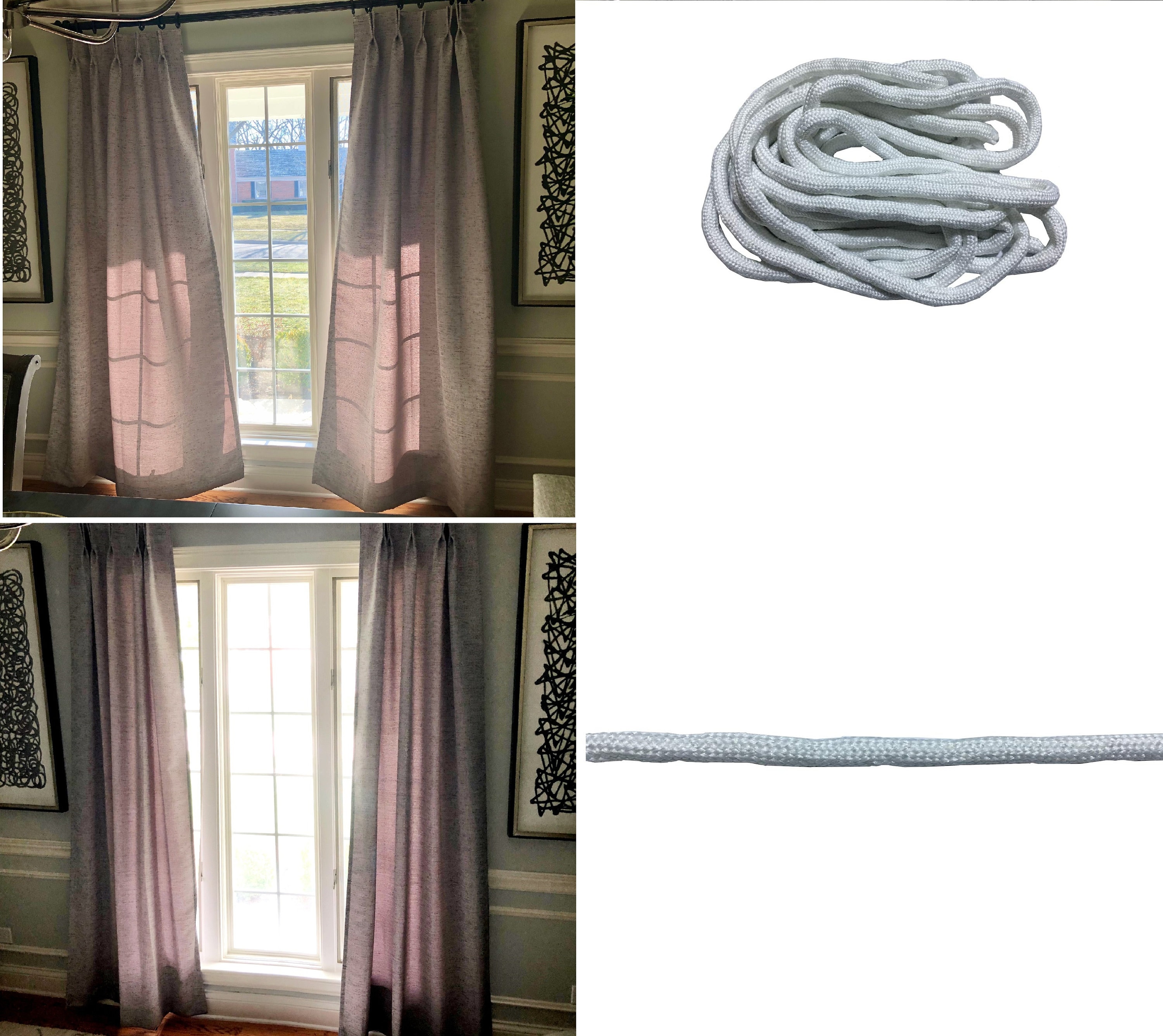 Add Weights to the Bottom of Curtains lead Free Sausage Bead Weight Heavy  Rope for Bottom of the Drapes, for Light Weighted Curtains 