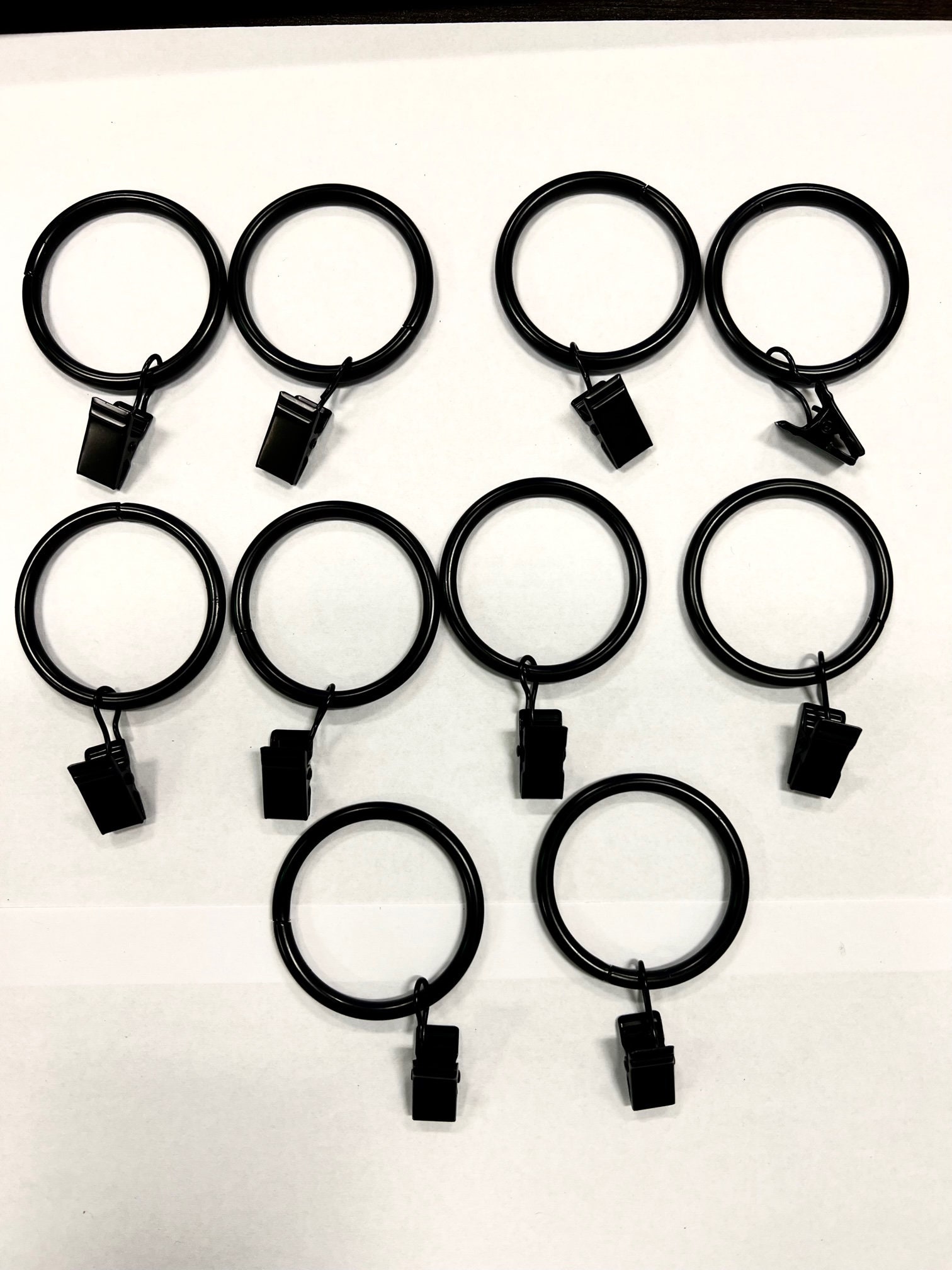 Extra Large Drapery Curtain Rings With Clips. Set of 10. Etsy