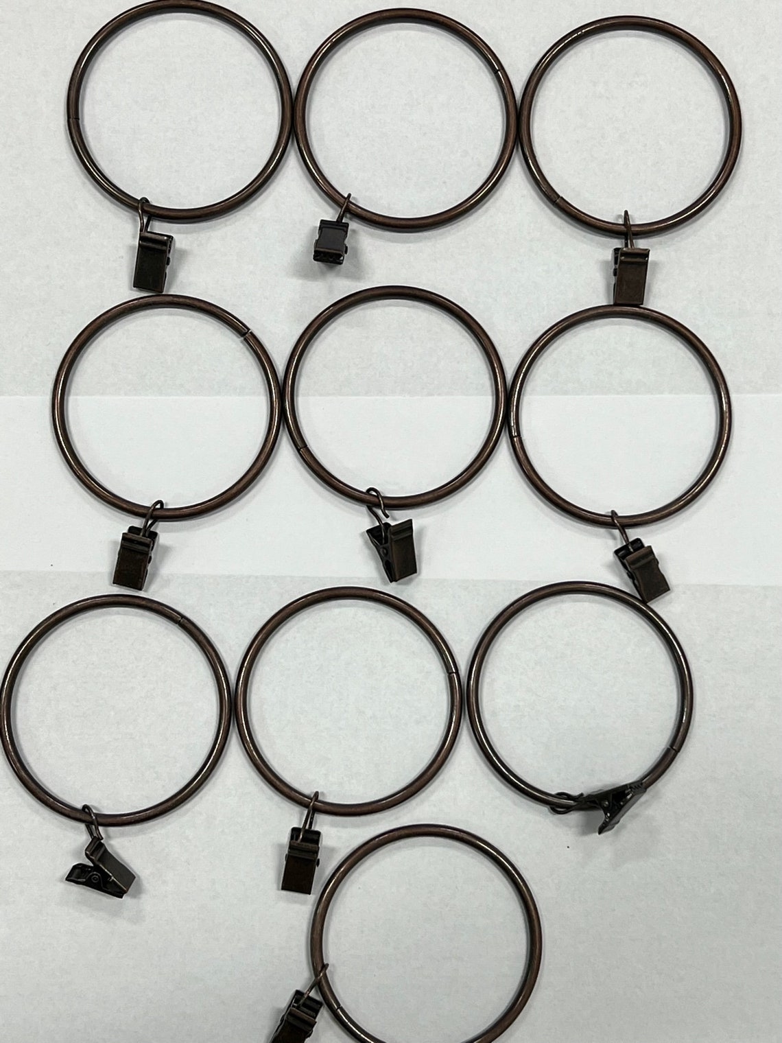 Extra Large Drapery Curtain Rings With Clips. Set of 10. Etsy