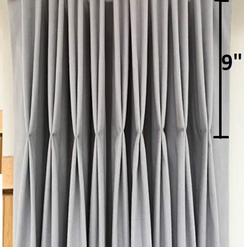 Add pinch pleats top to our custom made curtains Euro , double/ french, triple, inverted or single / finger pleats. Curtains not included Double pinchpleat 9"