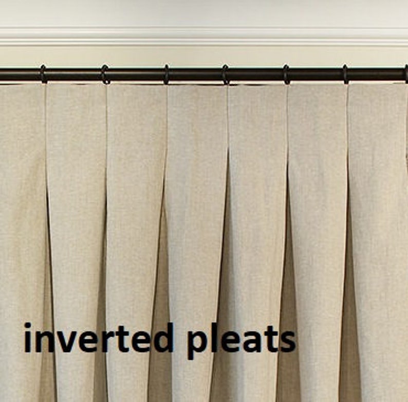 Add pinch pleats top to our custom made curtains Euro , double/ french, triple, inverted or single / finger pleats. Curtains not included Inverted pinch pleat