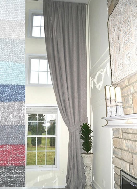 Extra Long Luxury Solid Linen Curtain Custom Made 14 15 16 17 Extra Long Luxury Solid Linen Curtain, Extra Long Window Curtains