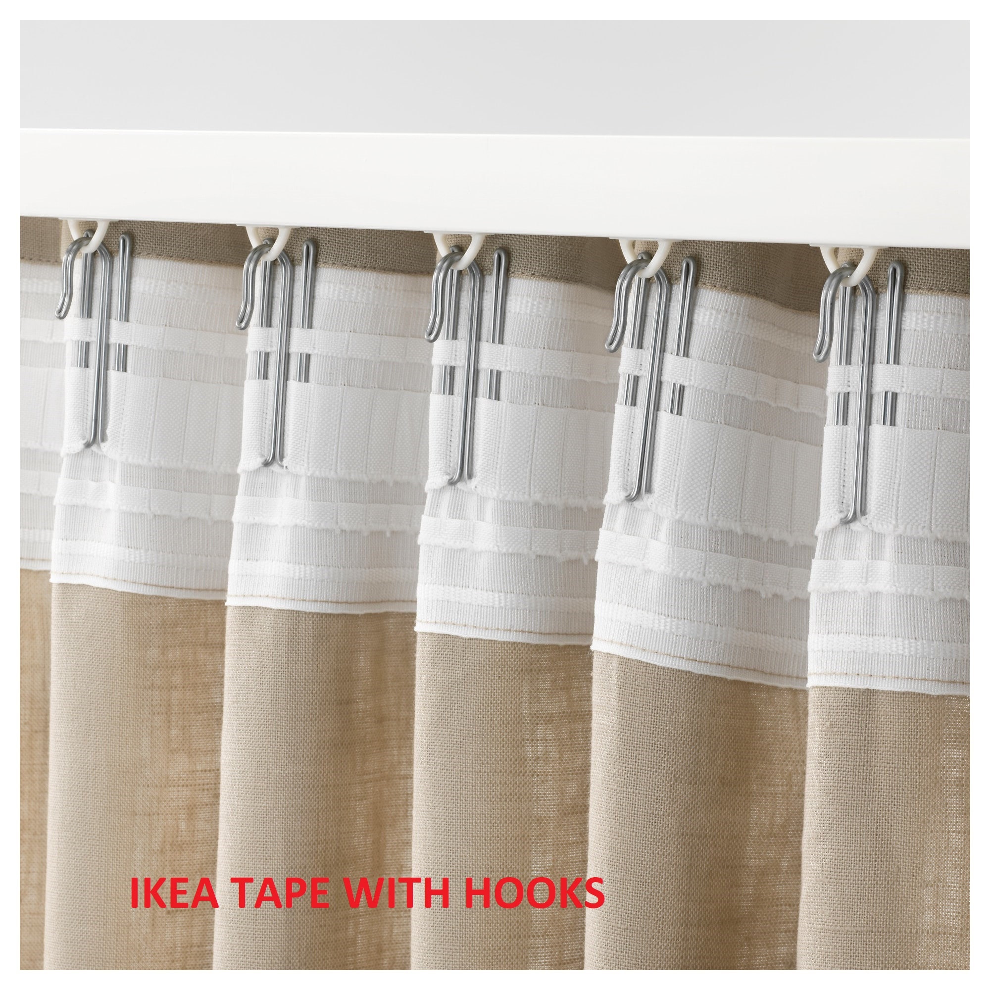 Add Curtain Tape With Hooks for Ceiling Track System or Rods With Curtain  Rings , Tape Will Be Sewing Into the Curtain.curtain Not Included 