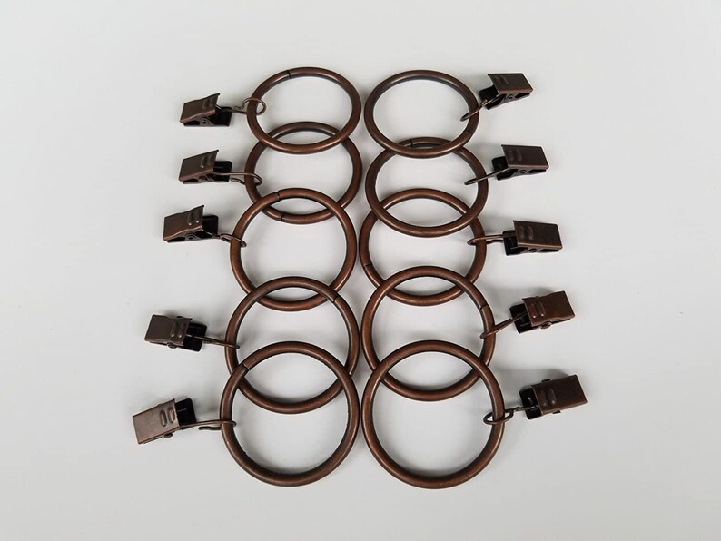 Extra Large Drapery Curtain Rings With Clips. Set of 10. Etsy
