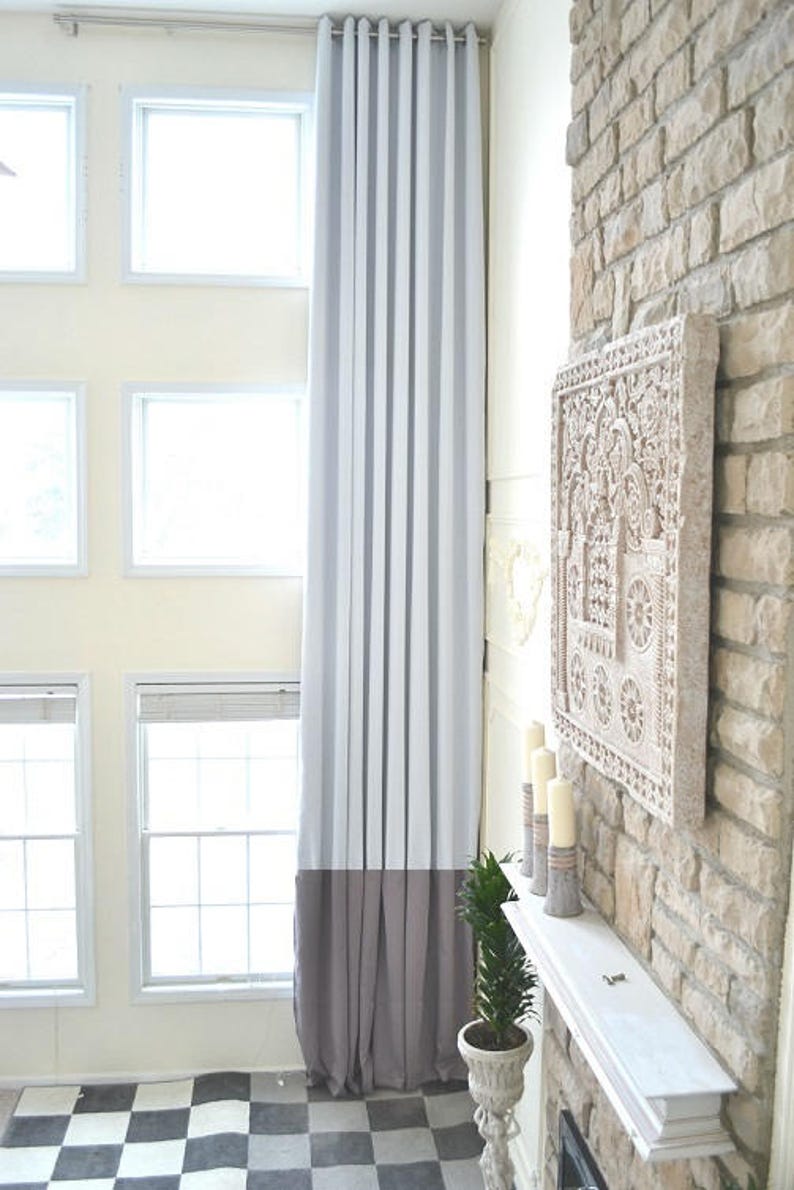 Extra Long Blackout Curtain Custom Made Wide Drape Gray Off Etsy