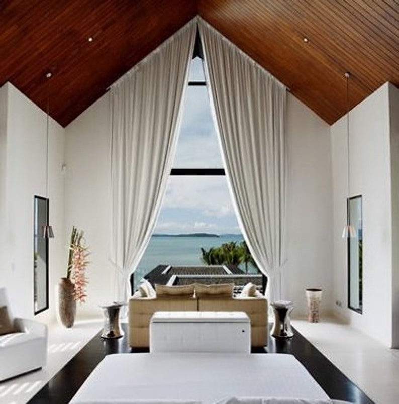 Angled Curtains for Vault Apex Ceiling. Any Fabric Color. Custom Made ...
