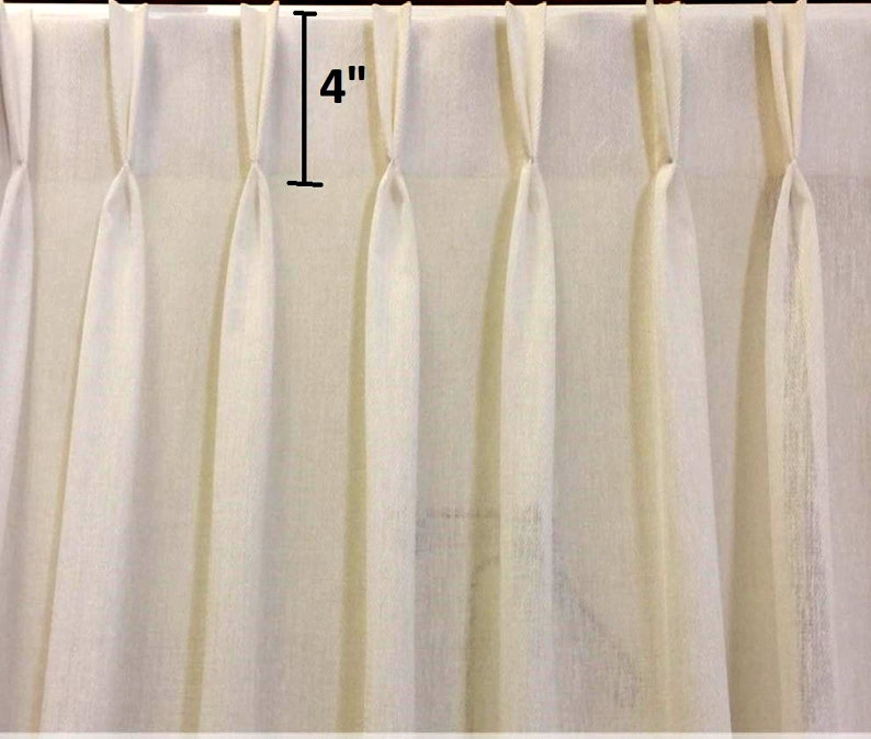 Add pinch pleats top to our custom made curtains Euro , double/ french, triple, inverted or single / finger pleats. Curtains not included Double pinchpleat 4"