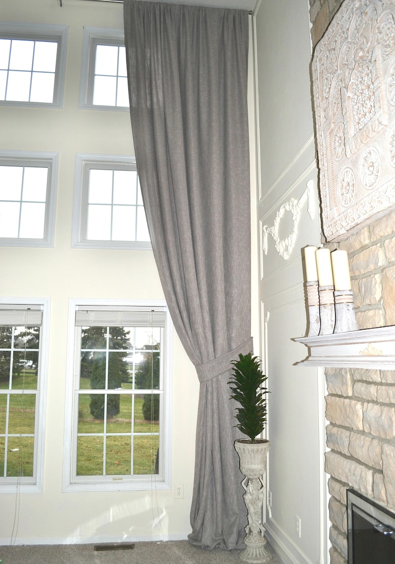 Extra Long Luxury Solid Linen Curtain Custom Made 14 15 16 17 Etsy