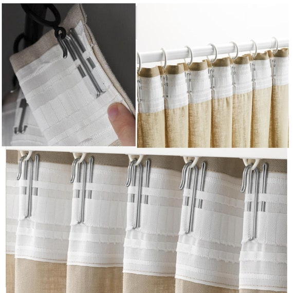 Add Curtain Tape With Hooks for Ceiling Track System or Rods With Curtain  Rings , Tape Will Be Sewing Into the Curtain.curtain Not Included -   Canada