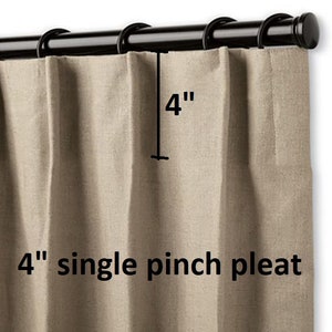 Add pinch pleats top to our custom made curtains Euro , double/ french, triple, inverted or single / finger pleats. Curtains not included Single Pinchpleat 4"