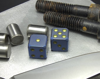 Titanium Vault Dice &quot;Slightly Irradiated&quot; Finish., Inspired by the Fallout Series. Grade 5 Titanium.