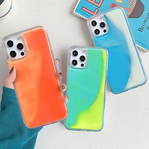 Luminous Neon Sand Aesthetic Phone Case iPhone 14 13 12 11 Pro Max case iPhone 14 13 12 11 X XR iPhone XS Max Case iPhone 7 8 iPhone SE Case