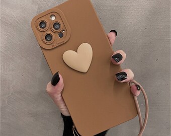 Ästhetische Handyhülle mit Handschlaufe für iPhone 14 13 12 11 Pro Max iPhone 14 13 12 11 X XR iPhone XS X Case iPhone 7 8 SE Case