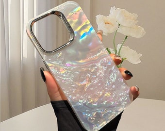 Belle coque de téléphone transparente colorée à motif de coque pour iPhone 15 14 13 12 11 Pro Max coque de téléphone esthétique pour iPhone 15 14 13 12 11
