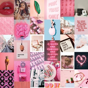 Pink Wall Collage Kit digital Download 40pcs - Etsy