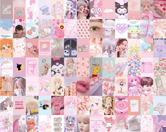 Anime Wall Collage Kit (Digital Download) 138Pcs, Aesthetic Collage Kit, Soft Wall Collage, Aesthetic Room Decor, Dorm Room Decor