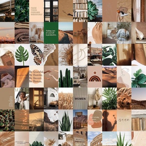 Boho Photo Wall Collage Earth Tone Aesthetic Collage Kit - Etsy
