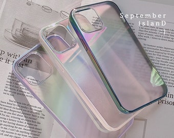 Glossy Laser Rainbow Phone Case for iPhone 15 14 13 12 11 Pro Max iPhone 15 Pro Max case iPhone 15 14 13 12 Mini 11 Aesthetic Phone Case