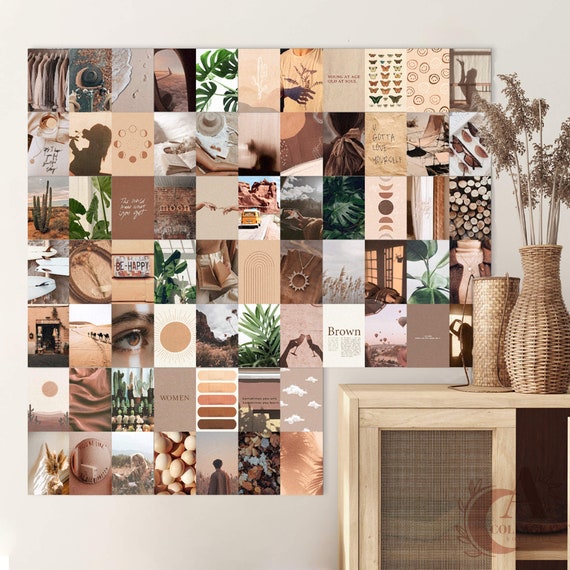 Boho Botanical Aesthetic Wall Collage Kit Aesthetic Room Decor Etsy New Zealand