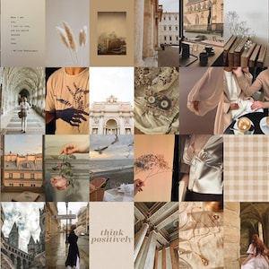 Light Academia Collage Kit BEIGE WALL COLLAGE Boho Picture - Etsy