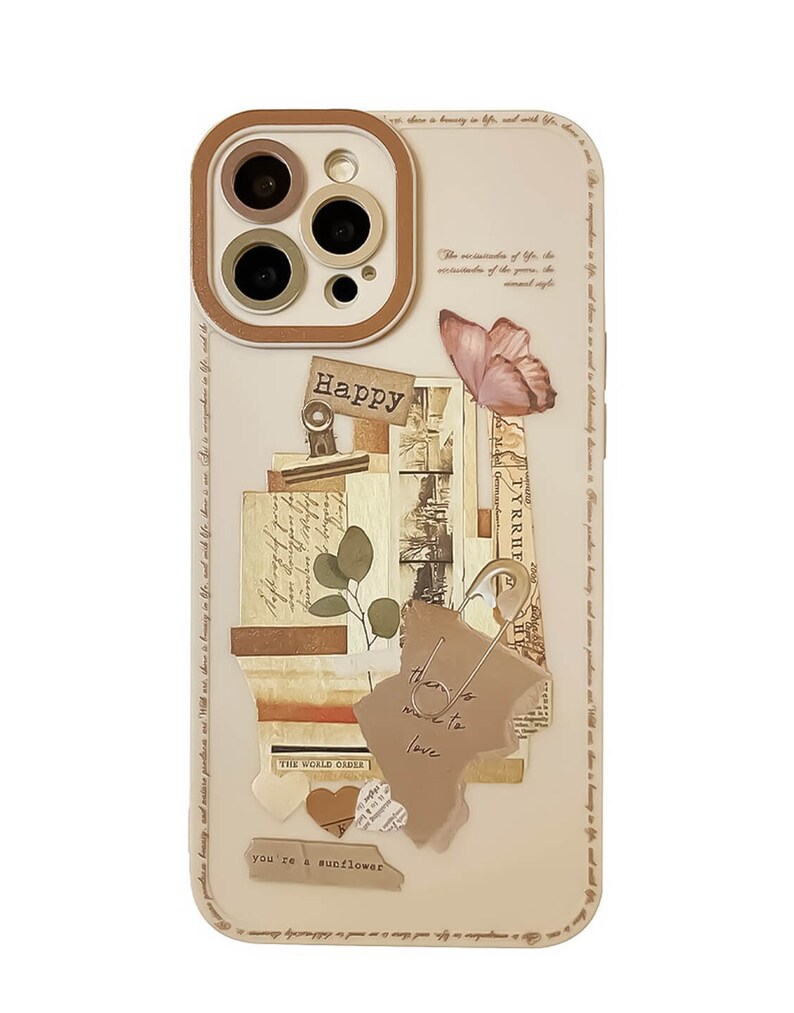 Retro Abstract Collage Art Phone Case iPhone 15 14 13 12 11 Pro Max case Cute iPhone 15 14 13 12 11 case iPhone XR X XS Max SE 7 8 Plus Case image 6