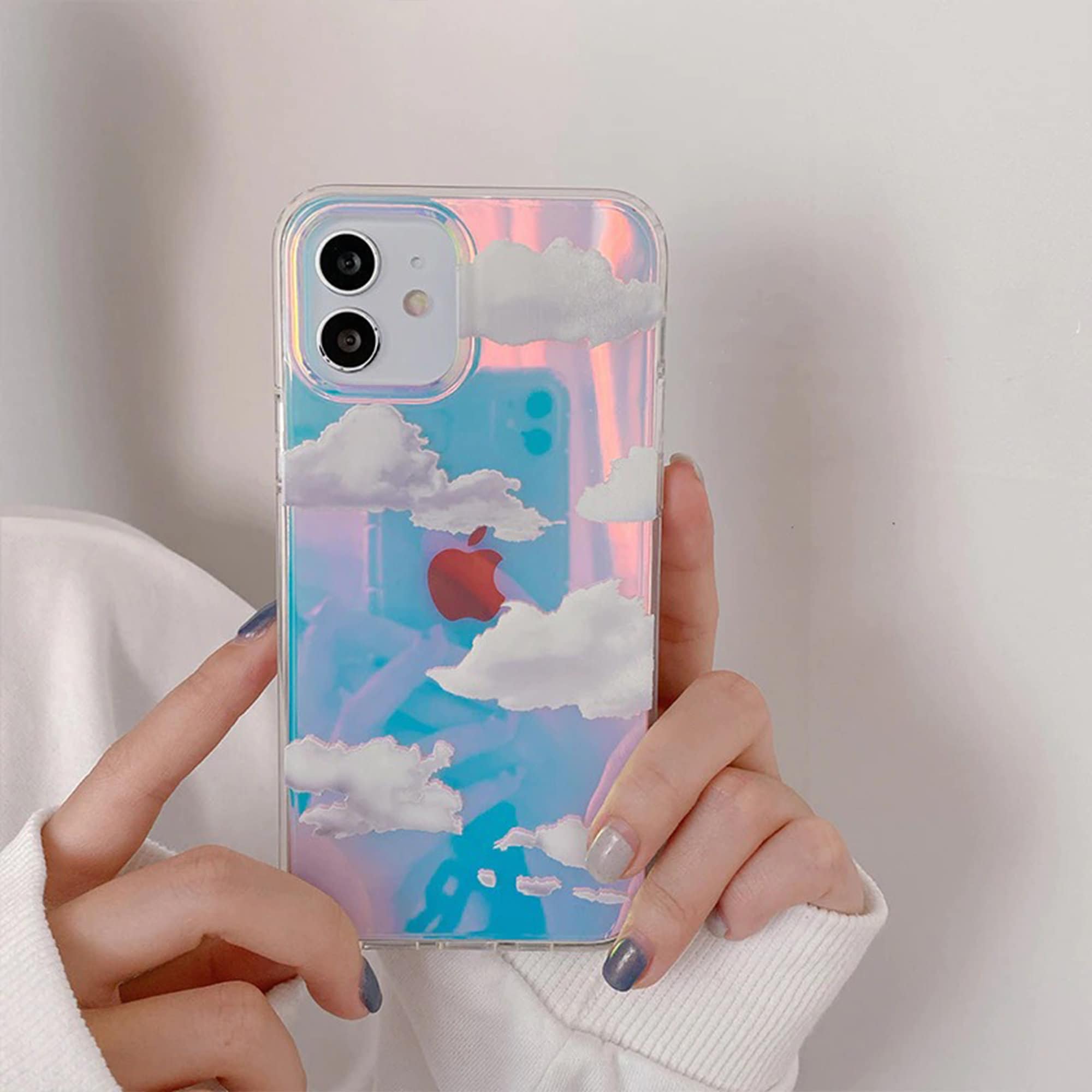 Clear Laser Cloud Phone Case Iphone 12 11 Pro Max Case Iphone Etsy
