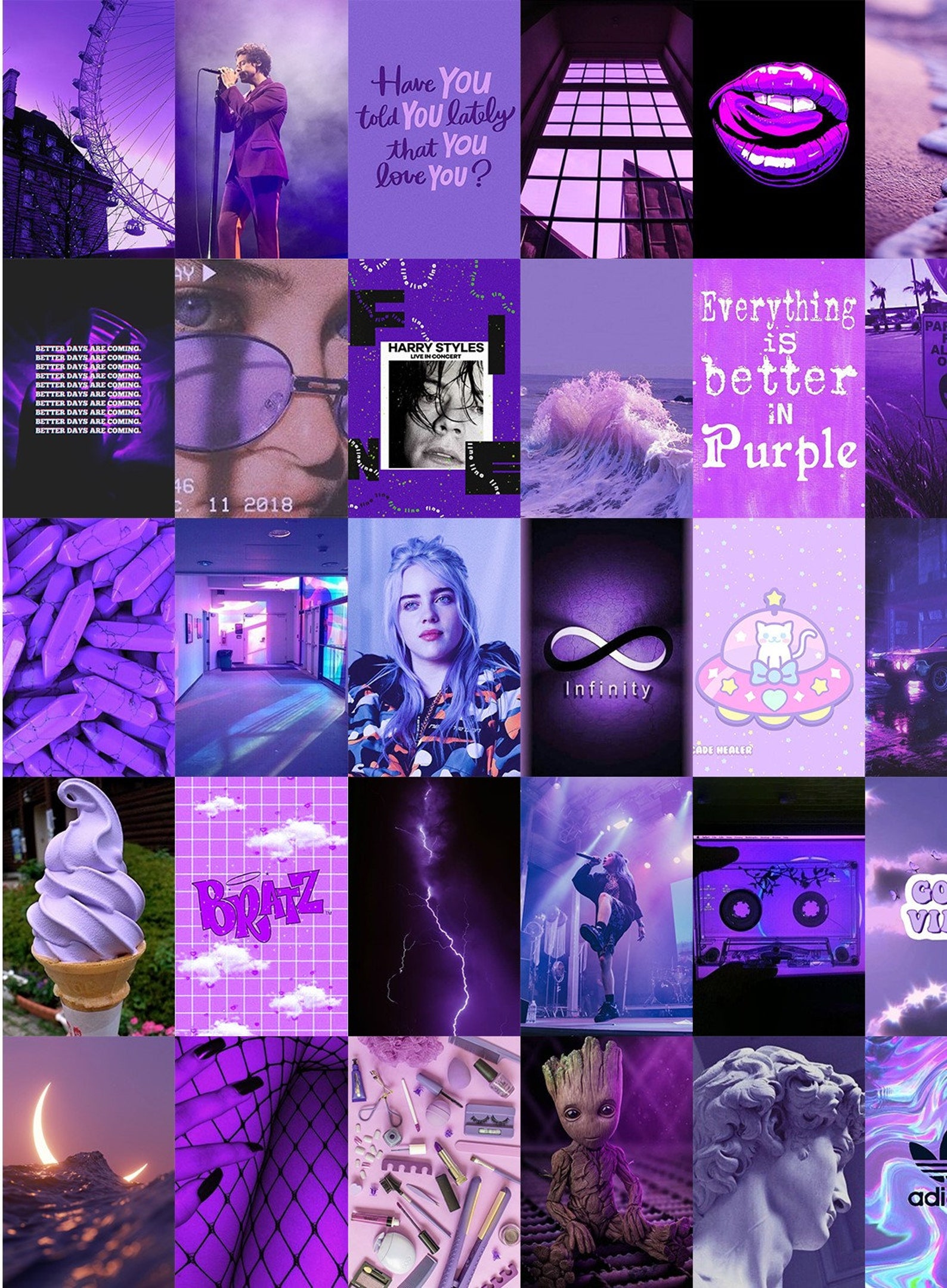 PURPLE WALL COLLAGE Wall Collage Kit Photo Wall Collage Etsy Canada