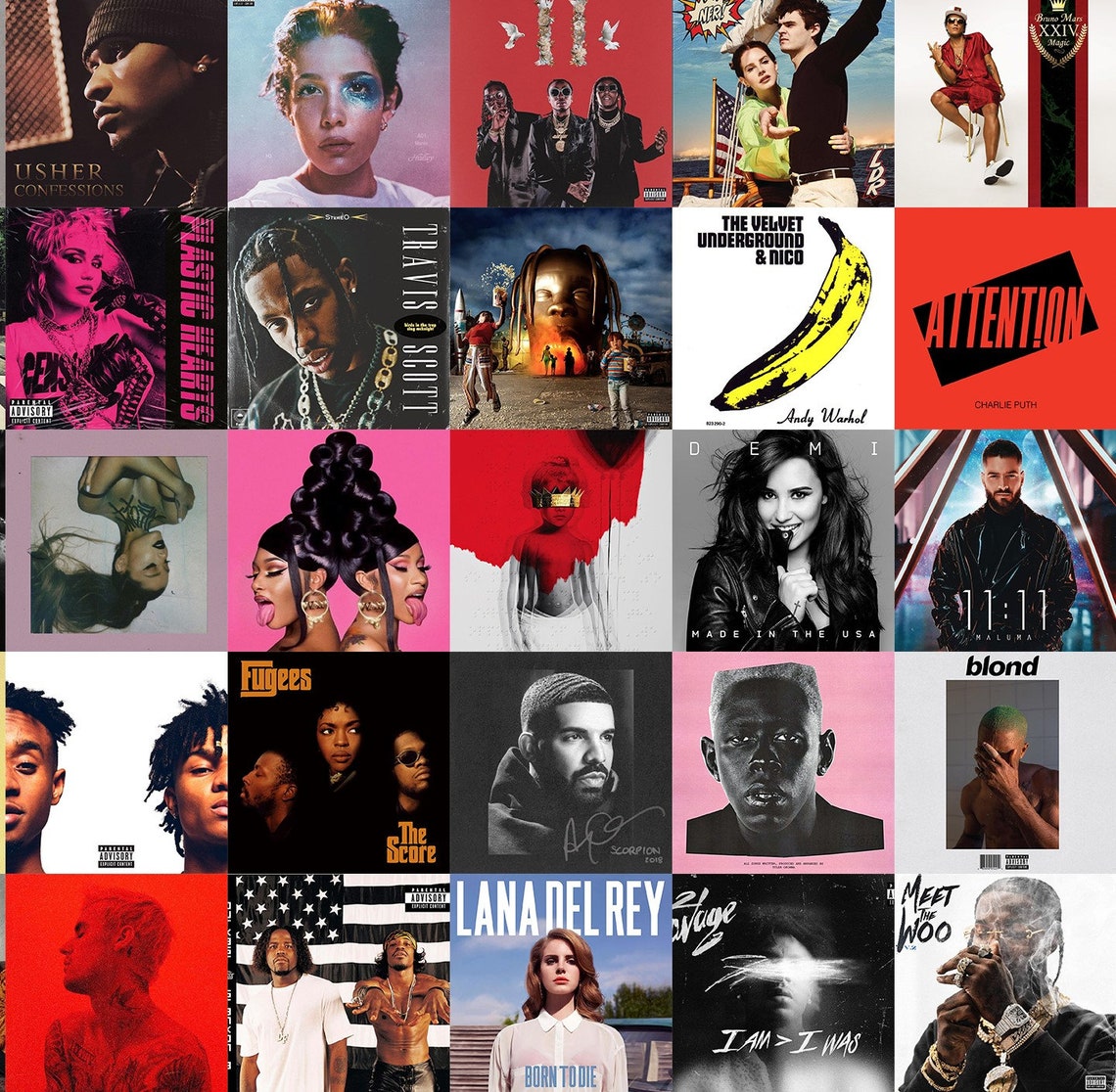 Album Covers Wall Collage Kit Digital Download Music Wall Etsy