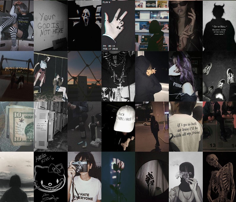 PHOTO COLLAGE KIT Grunge Wall Collage Kit Dark Collage - Etsy