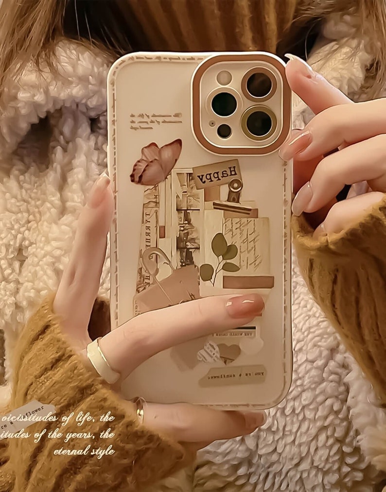 Retro Abstract Collage Art Phone Case iPhone 15 14 13 12 11 Pro Max case Cute iPhone 15 14 13 12 11 case iPhone XR X XS Max SE 7 8 Plus Case image 1