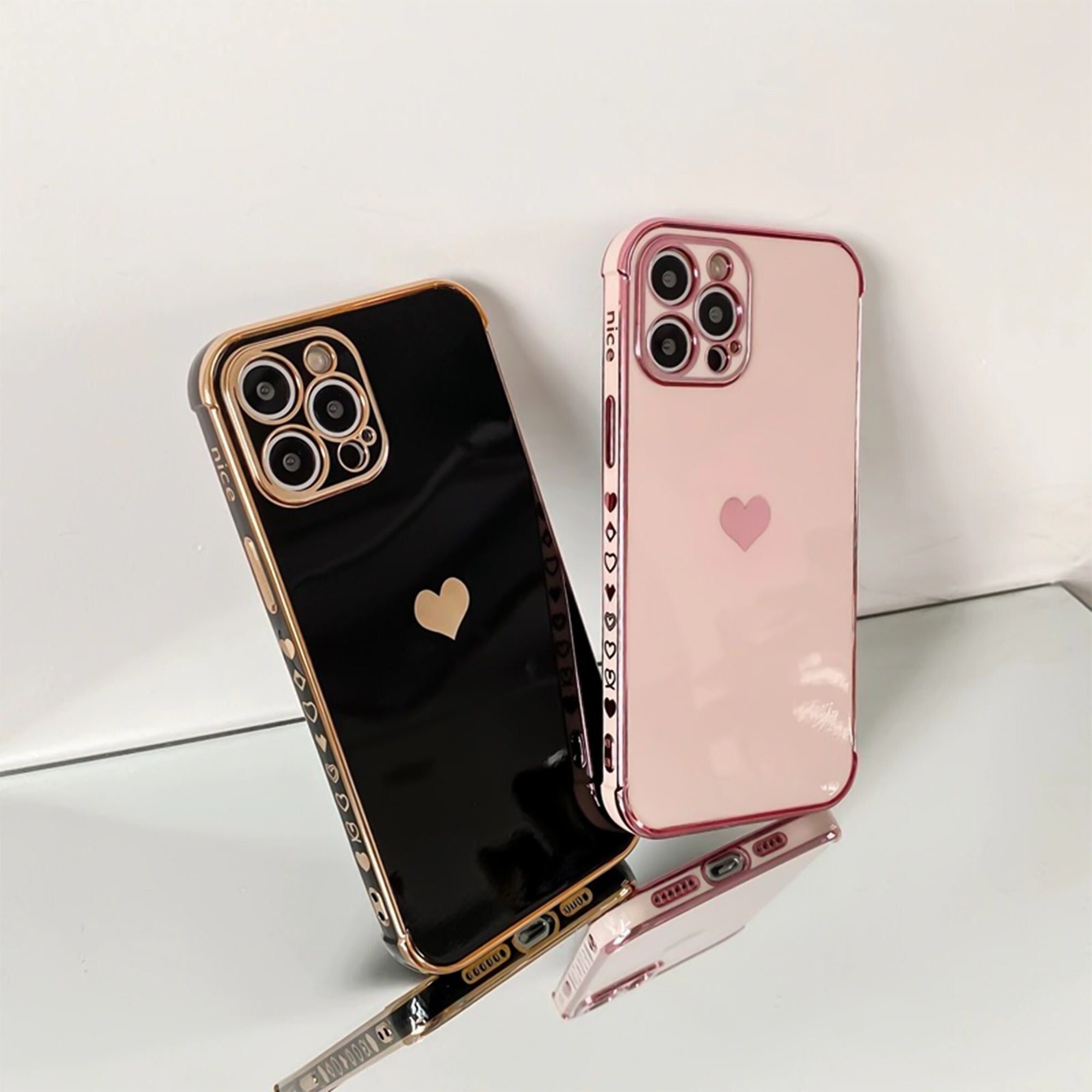 Compatible with Apple iPhone 13 6.1 inch Heart Studded Diamond