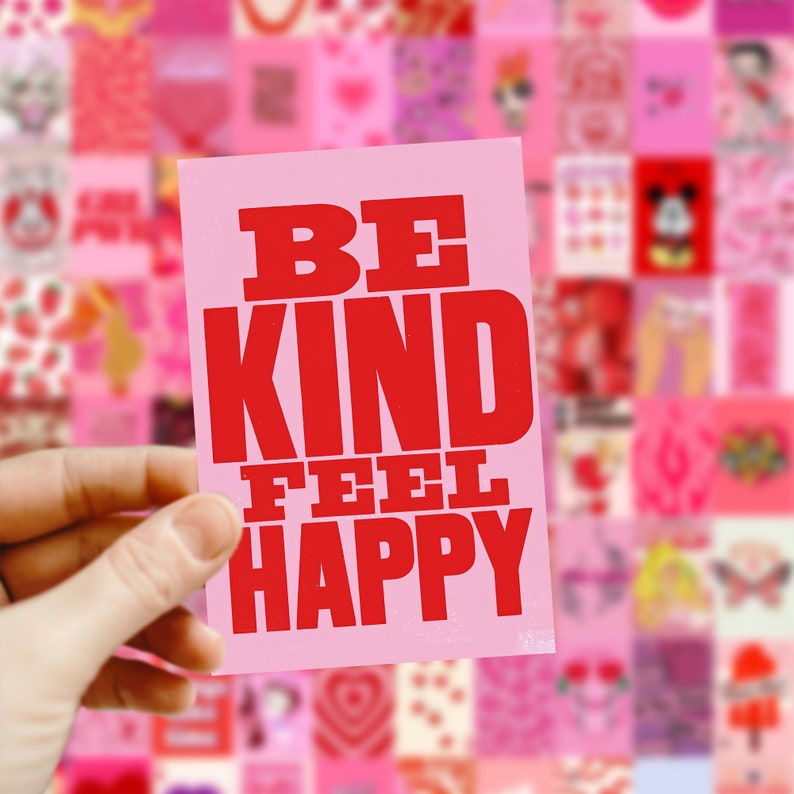 Pretty Hippy Pink Wall Collage Kit digital Download Pink Etsy