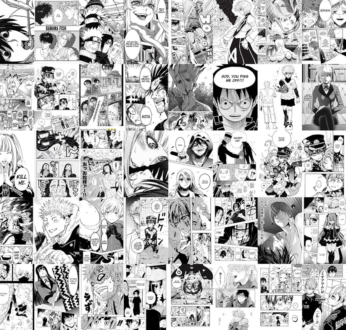 172 Manga Panels Wall Collage Kit Digital Collage Kit Anime | Etsy