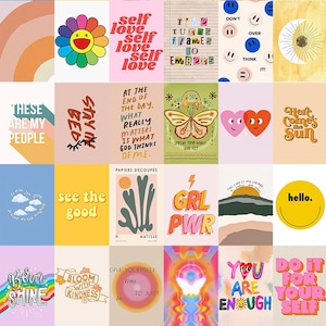 Positive Vibes Aesthetic Wall Collage Kit digital Collage Kit, VSCO ...