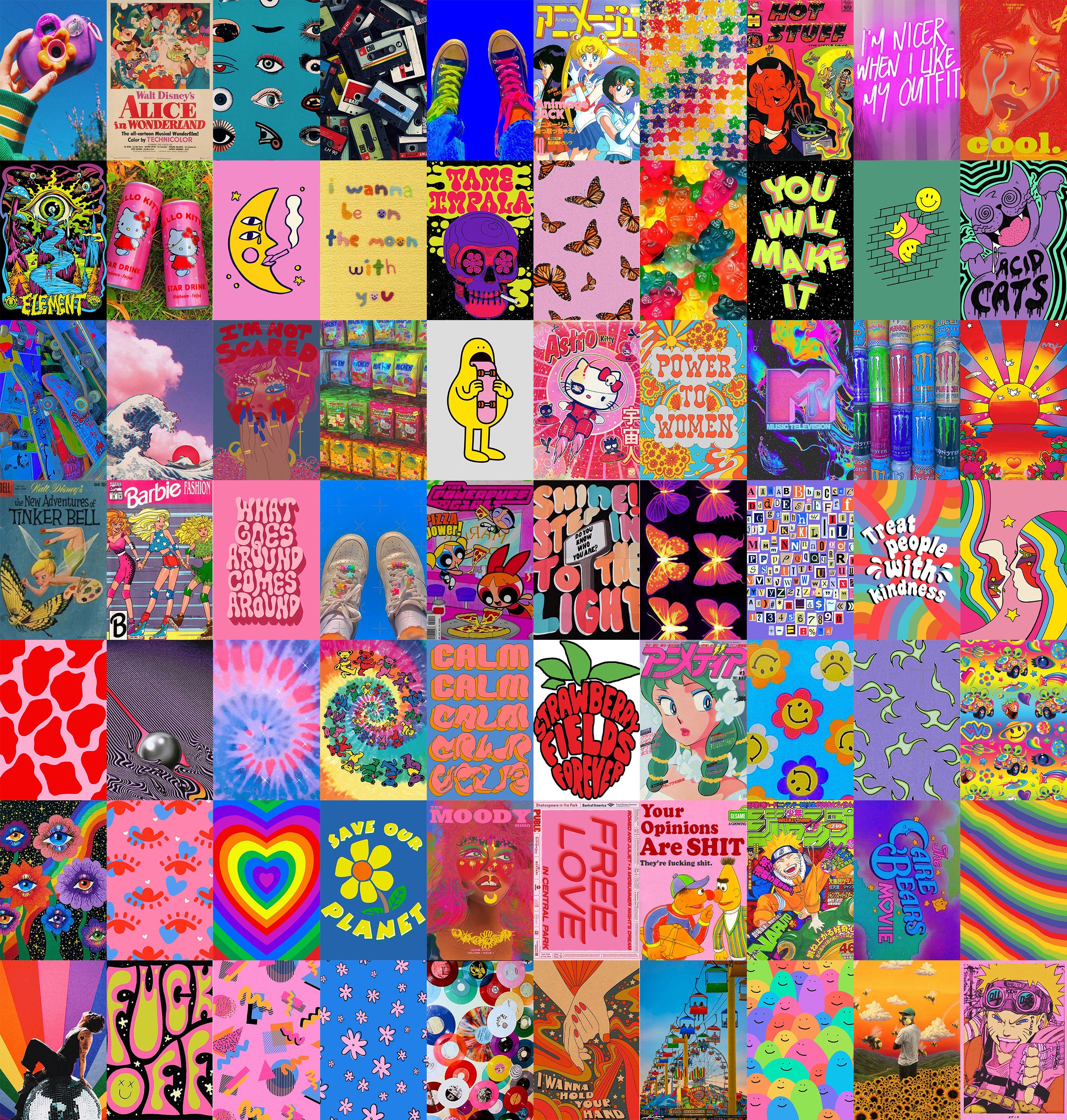 Pink Y2K Wall Collage Kit DIGITAL DOWNLOADS 46 Pcs 