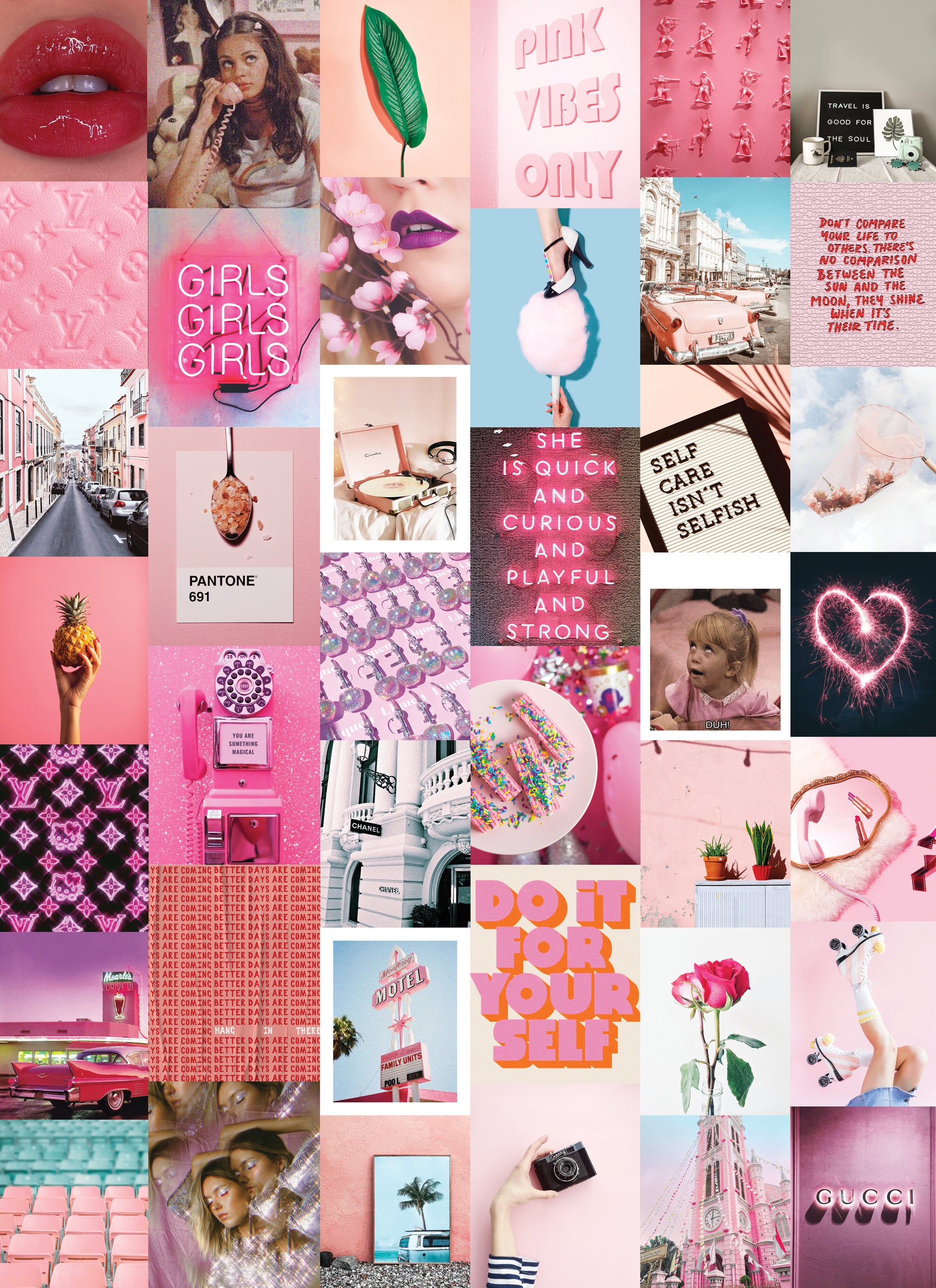 Pink Y2K Wall Collage Kit DIGITAL DOWNLOADS 46 Pcs 