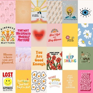 Positive Vibes Aesthetic Wall Collage Kit digital Collage Kit, VSCO ...